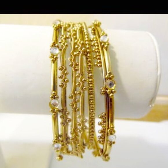 R. J. Graziano Crystal Wide 7 Piece Bangle Set Size 8" - Picture 5 of 8